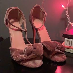 Velvet Mauve Bow Heels